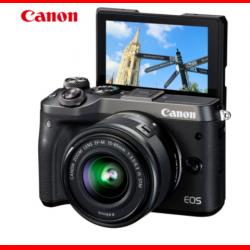 佳能（Canon）EOS M6（15-45镜头）黑色微单套机（2420万像素 触控翻转LCD 全像素双核对焦）Vlog视频拍摄