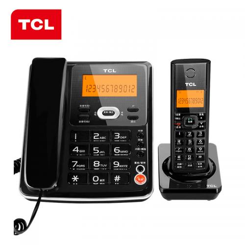 TCL 无绳电话机停电可用 D60套装一拖一(黑色)