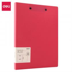 得力(deli)乐素系列A4双强力夹硬文件夹72594红色