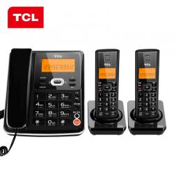 TCL 无绳电话机D60套装一拖二(黑色)