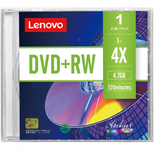 联想DVD+RW 空白光盘/1-4速4.7GB单片盒装可擦写