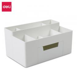 得力(deli)多功能桌面收纳盒 白色8914