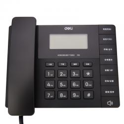 得力（deli）13567电话机座机 免电池 大按键（黑色）