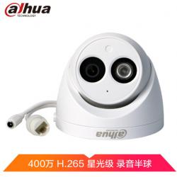 大华（Dahua）400万H.265红外半球摄像头音频录音网络监控摄像机DH-IPC-HDW2433DC-A 镜头2.8MM