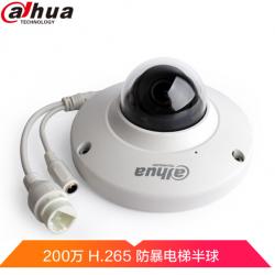 大华（Dahua）200万H.265防暴电梯半球网络摄像头内置MIC/内置SPEAKER/POE供电DH-IPC-HDP2230C-SA镜头2.8mm