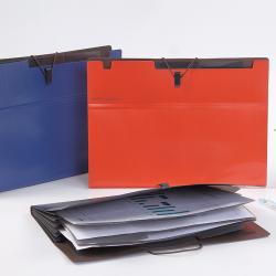 齐心COMIX Gemini系列商务办公彩色手提风琴包 文件整理 资料保护袋 A7625 A4 6格 橙色 单个装