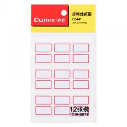 齐心(Comix) 自粘性标贴 标签贴纸 分类标签 便签纸姓名贴 C6441 12张 9枚 2530mm
