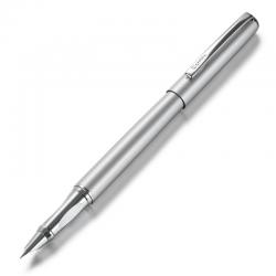 齐心(Comix)品致精品锰钢钢笔墨水笔配吸墨器墨囊套装 明尖 FP001 银色