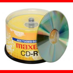 麦克赛尔（maxell）CD-R光盘 刻录光盘 光碟 空白光盘 48速700M 龙纹金盘桶装50片