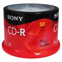索尼（SONY）CD-R 光盘/刻录盘 48速700MB 桶装50片 空白光盘（行业装）