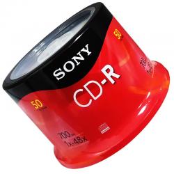 索尼（SONY）CD-R 光盘/刻录盘 48速700MB 桶装50片 空白光盘（行业装）