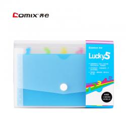 齐心Lucky5系列 A4Mini 11格 彩虹标签票据包风琴包资料包 【MINI掌上型】A552 颜色随机