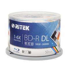 铼德(RITEK) 蓝光可打印 BD-R 1-6速50G 空白光盘/光碟/刻录盘/大容量 桶装50片装