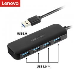 联想（Lenovo）A601 USB分线器 高速3.0接口转换器 4口USB扩展坞 转接头 HUB集线器 USB延长线 笔记本 台式机/1.5米