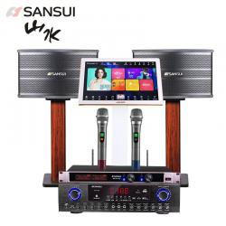 山水（SANSUI） 家庭音响套装 点歌机一体机双系统 功放家用音响卡包家庭影院 SP9-10旗舰版6T（10吋对箱+21.5吋屏）