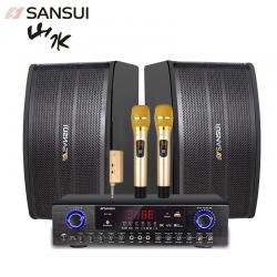 山水（SANSUI） 家庭音响套装 点歌机一体机双系统 功放家用音响卡包家庭影院 SP9-06(6吋对箱+无线麦克风)