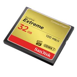 闪迪至尊极速 CF卡 SDCFXSB-032G-Z46 32GB 读速120MB/s 写速85MB/s 至尊极速存储卡 UDMA7 金色(单位:张)
