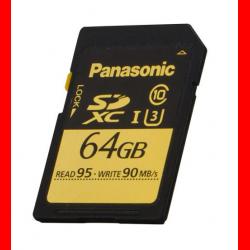 松下（Panasonic）64G SD存储卡 UHS-1 C10 微单反相机内存卡 4K 读取速度95M/S 摄像机内存卡 MLC级芯片