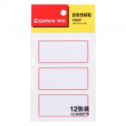 齐心(Comix) 自粘性标贴 标签贴纸 分类标签 便签纸姓名贴 C6437 12张 3枚 3473mm