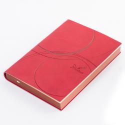 博文（bowen） B5/A5/A6压线条糖果色笔记本160张厚 商务办公文具学习记事本可定制231 红色 B5
