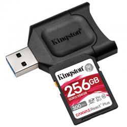 金士顿（Kingston）256GB U3 V90 内存卡 SD存储卡 读速300MB/s 写速260MB/s 支持8K视频 附带UHS-II读卡器