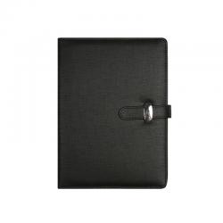 晨好（ch）皮面活页本 笔记本子可换替芯软皮插口带插笔记事本 B5-黑色