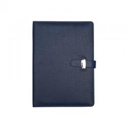 晨好（ch）皮面活页本 笔记本子可换替芯软皮插口带插笔记事本 B5-蓝色