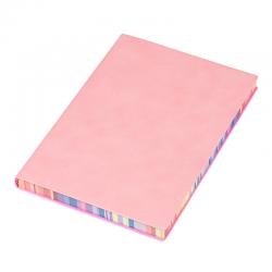晨好 A5彩虹平装软皮面笔记本创意贴芯记事本学生加厚日记本 笔记本子文具 2本装/粉色