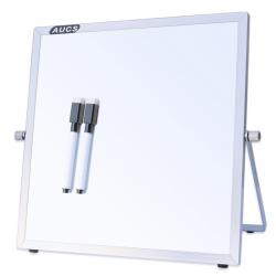 AUCS桌面白板写字板25*25cm 磁性双面办公支架个人工位记事小白板黑板 Z2525H