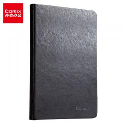 齐心（COMIX）皮面文具笔记本子日记本记事本 25K114张 黑色 C5810