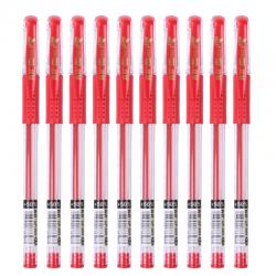 真彩(TRUECOLOR)0.5mm红色中性笔签字笔水笔 经典办公子弹头 金装大容量 12支/盒GP-009