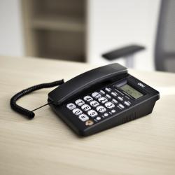 得力（deli) 电话机座机 固定电话 办公家用 免电池 带计算机功能 792黑