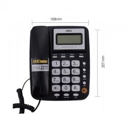 得力（deli）781办公家用电话机固定电话座机可摇头来电显示可接分机 黑色