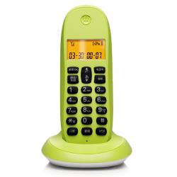 摩托罗拉(Motorola)CL102C数字无绳电话机座机子母机中文显示套装办公家用一拖二固定无线座机(青柠色)