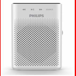 飞利浦(PHILIPS)SBM230 便携式小蜜蜂扩音器 插卡音箱 UHF无线麦 教学/导游 FM收音机 播放器 白色