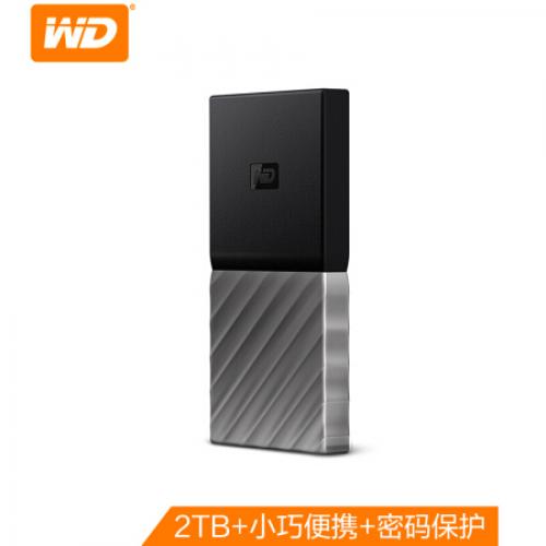 西部数据(WD)2TB Type-C移动硬盘 固态(PSSD) My Passport SSD (小巧便携 高速传输)WDBKVX0020PSL