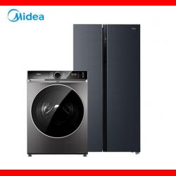 美的(Midea)【冰洗套购】10kg直驱变频洗烘一体洗衣机+639升急速净味对开冰箱MD100CQ9PRO+ BCD-639WKPZM(E)