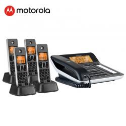 摩托罗拉(Motorola)录音电话机 无线座机 子母机 固定电话 办公家用 大屏幕 语音报号C7501RC一拖三