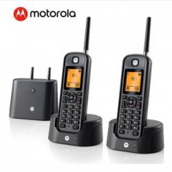 摩托罗拉(Motorola)远距离数字无绳电话机 无线座机 子母机套装 办公家用 中英文可扩展别墅定制 O202C(黑色)