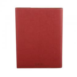 史泰博 三折磁性搭扣活页笔记本 25K,80页 红色和咖啡色拼接款