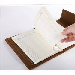 史泰博 三折磁性搭扣活页笔记本 25K,80页 红色和咖啡色拼接款