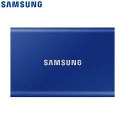三星（SAMSUNG) 500GB Type-c移动硬盘 固态PSSD 超极速NVMe高速传输1050MB/秒 T7 极光蓝MU-PC500H