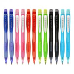 三菱M5-228 学生自动铅笔易按式自动铅笔带橡皮6色混装12支装