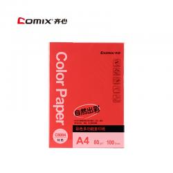 齐心 C5984-24大红 彩色多功能复印纸 A4 80克 24包/件