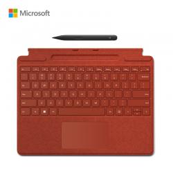 微软Surface Pro 8X8-00040/60/20/80波比红、冰晶蓝、典雅黑、亮铂金键盘盖+超薄触控笔2套装 适用Pro 8/Pro X