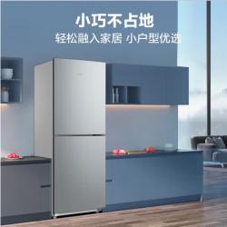 美的(Midea)176升小型两门双开门家用小电冰箱自动低温补偿节能低音持久锁冷BCD-176CM 榭湖银