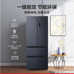 美的(Midea)19分钟急速净味439升变频一级能效法式多门电冰箱BCD-439WFPZM(E) 