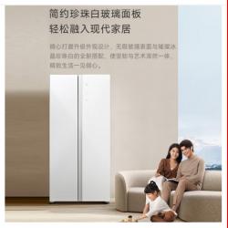 米家小米出品502L冰晶版对开门大容量家用电冰箱双开门 BCD-502WGSA 